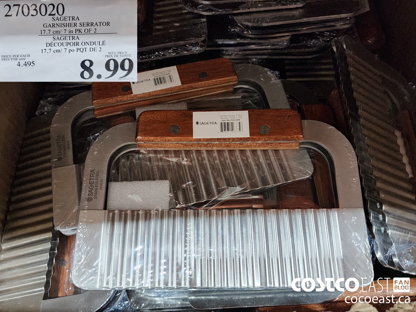 2703020 SAGETRA GARNISHER SERRATOR 17.7 cm/ 7 in PK OF 2 $8.99