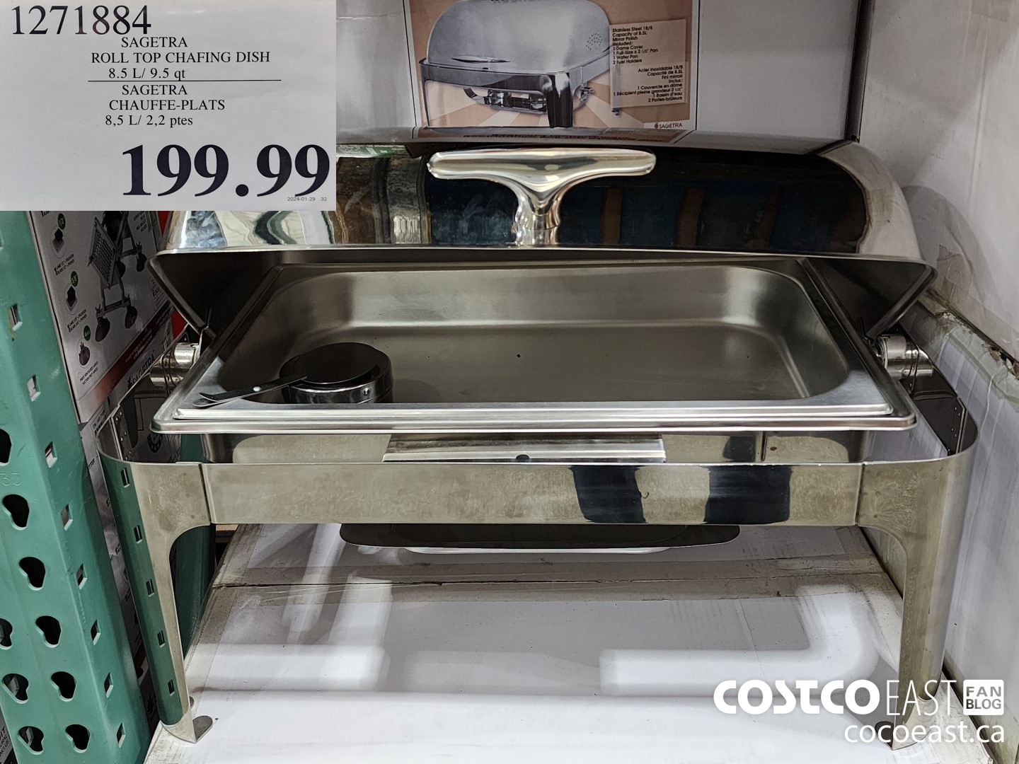 1271884 SAGETRA ROLL TOP CHAFING DISH 8.5 L/ 9.5 qt $199.99