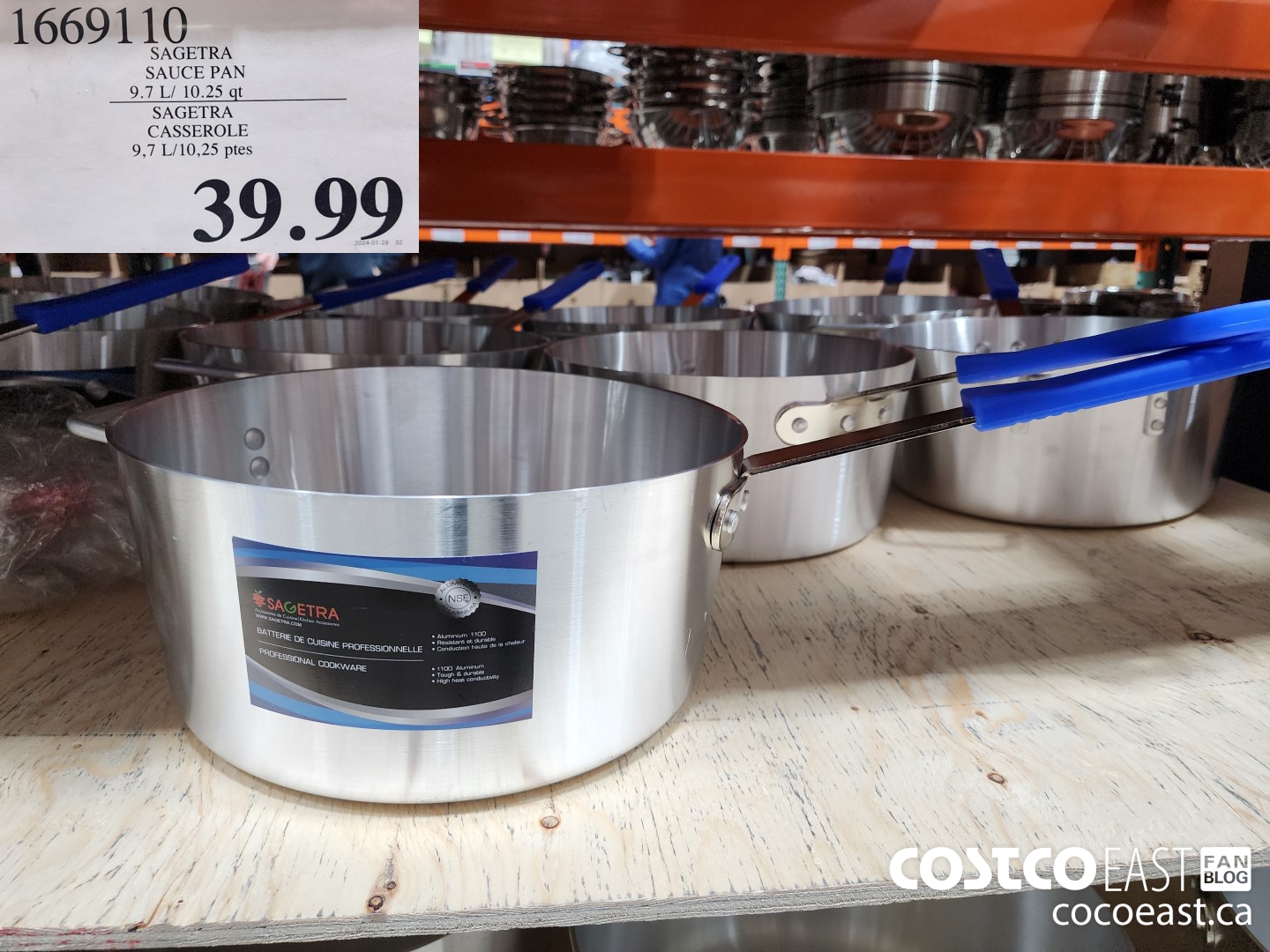 1669110 SAGETRA SAUCE PAN 9.7.L/ 10.25 qt $39.99