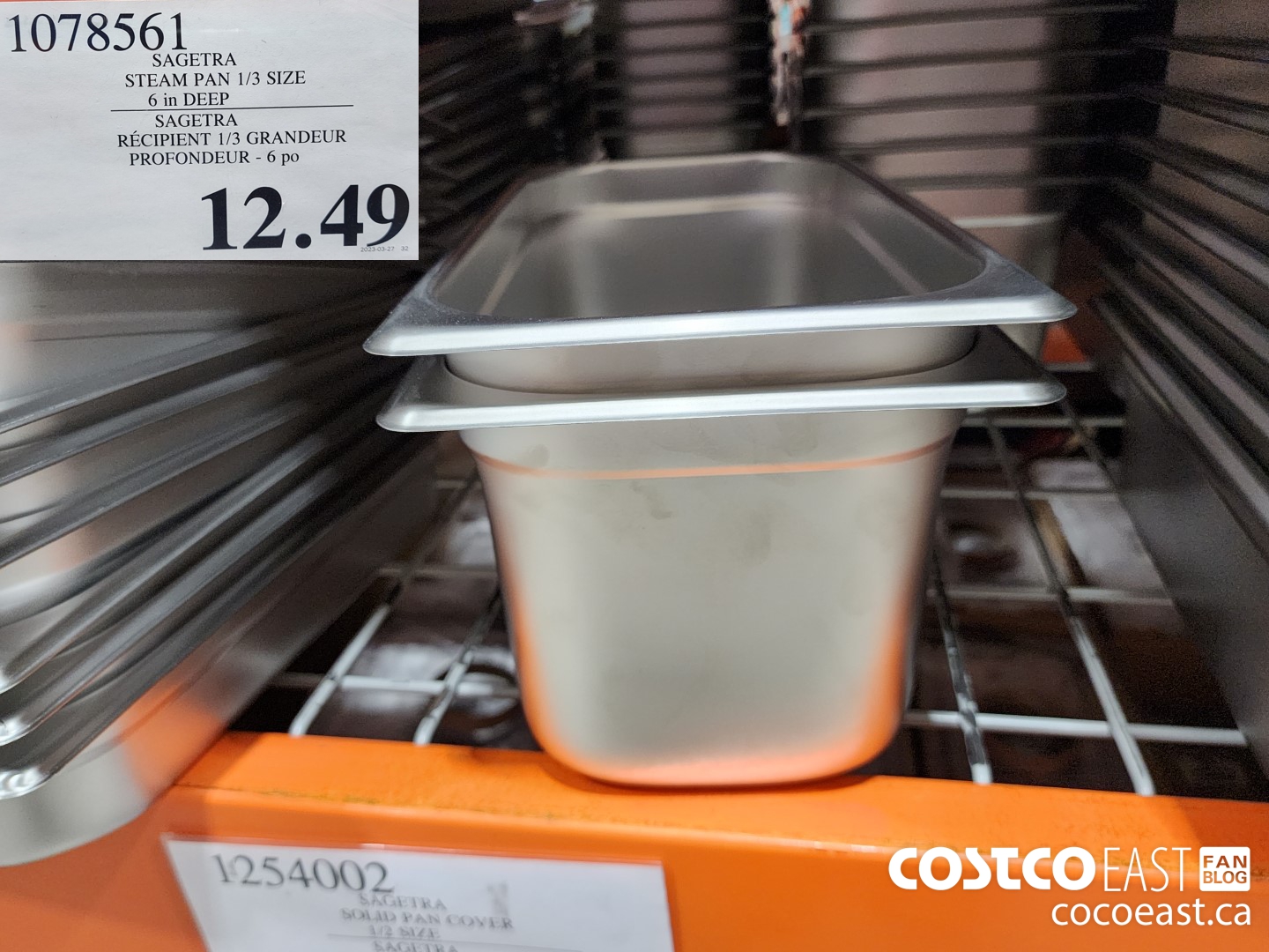 1078561 SAGETRA STEAM PAN 1/3 SIZE 6 in DEEP $12.49