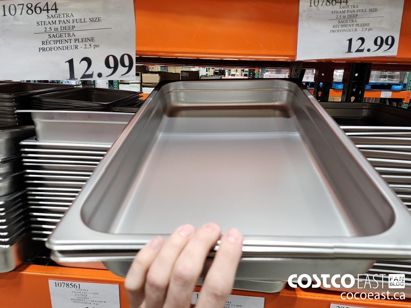 1078644 SAGETRA STEAM PAN FULL SIZE 2.5 in DEEP $12.99