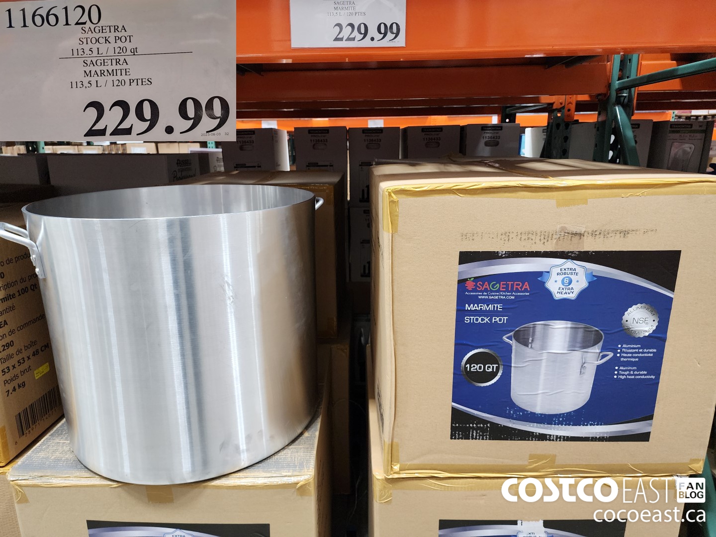 1166120 SAGETRA STOCK POT 113.5 L/ 120 gt $229.99