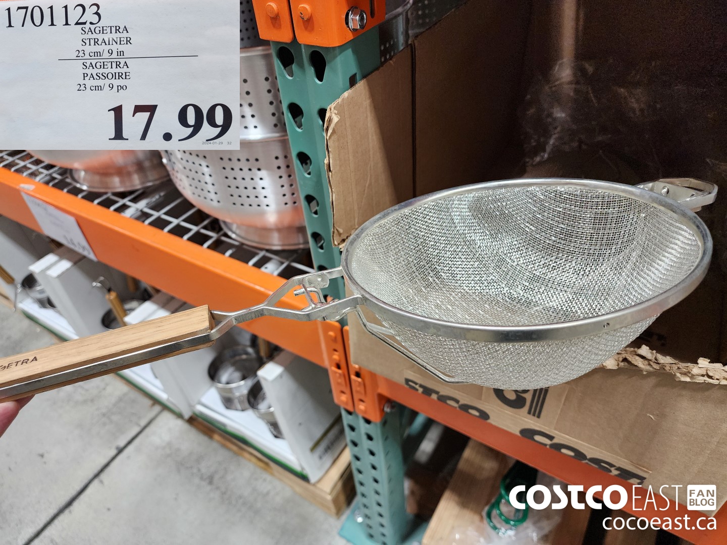 1701123 SAGETRA STRAINER 23 CM/ 9 in $17.99
