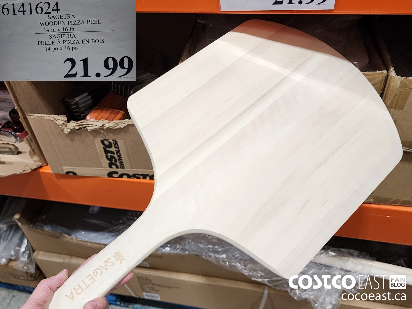 6141624 SAGETRA WOODEN PIZZA PEEL 14 in x 16 in $21.99