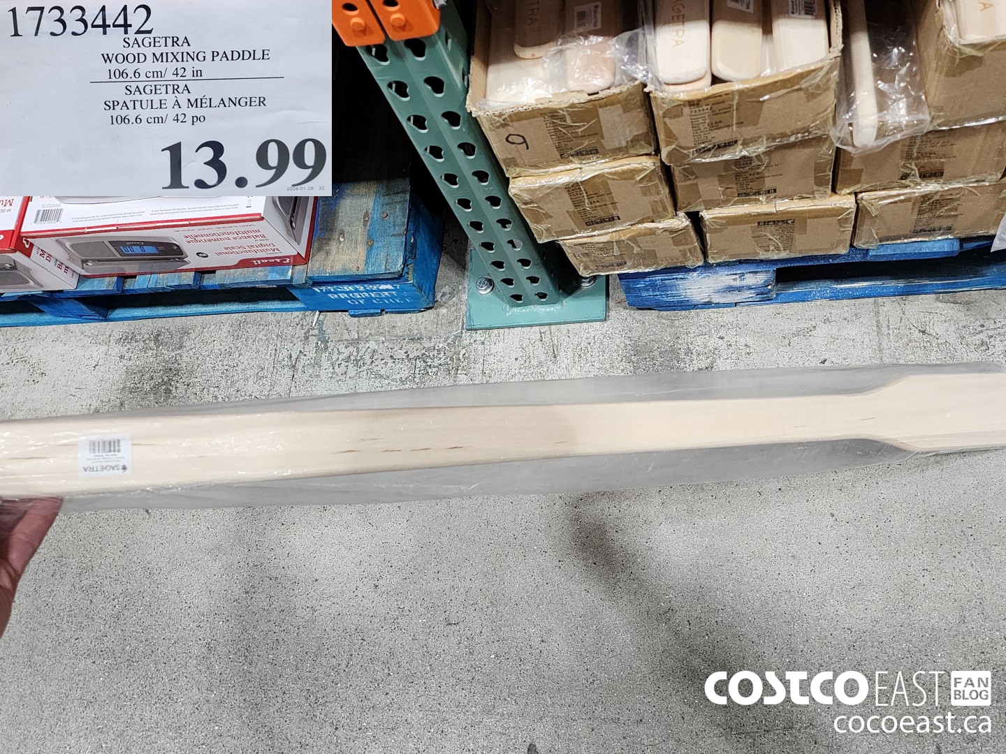 1733442 SAGETRA WOOD MIXING PADDLE 106.6 cm/ 42 in $13.99