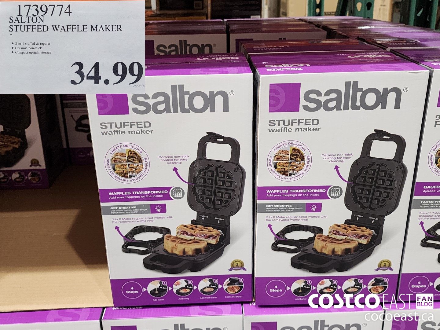 1739774 SALTON STUFFED WAFFLE MAKER $34.99
