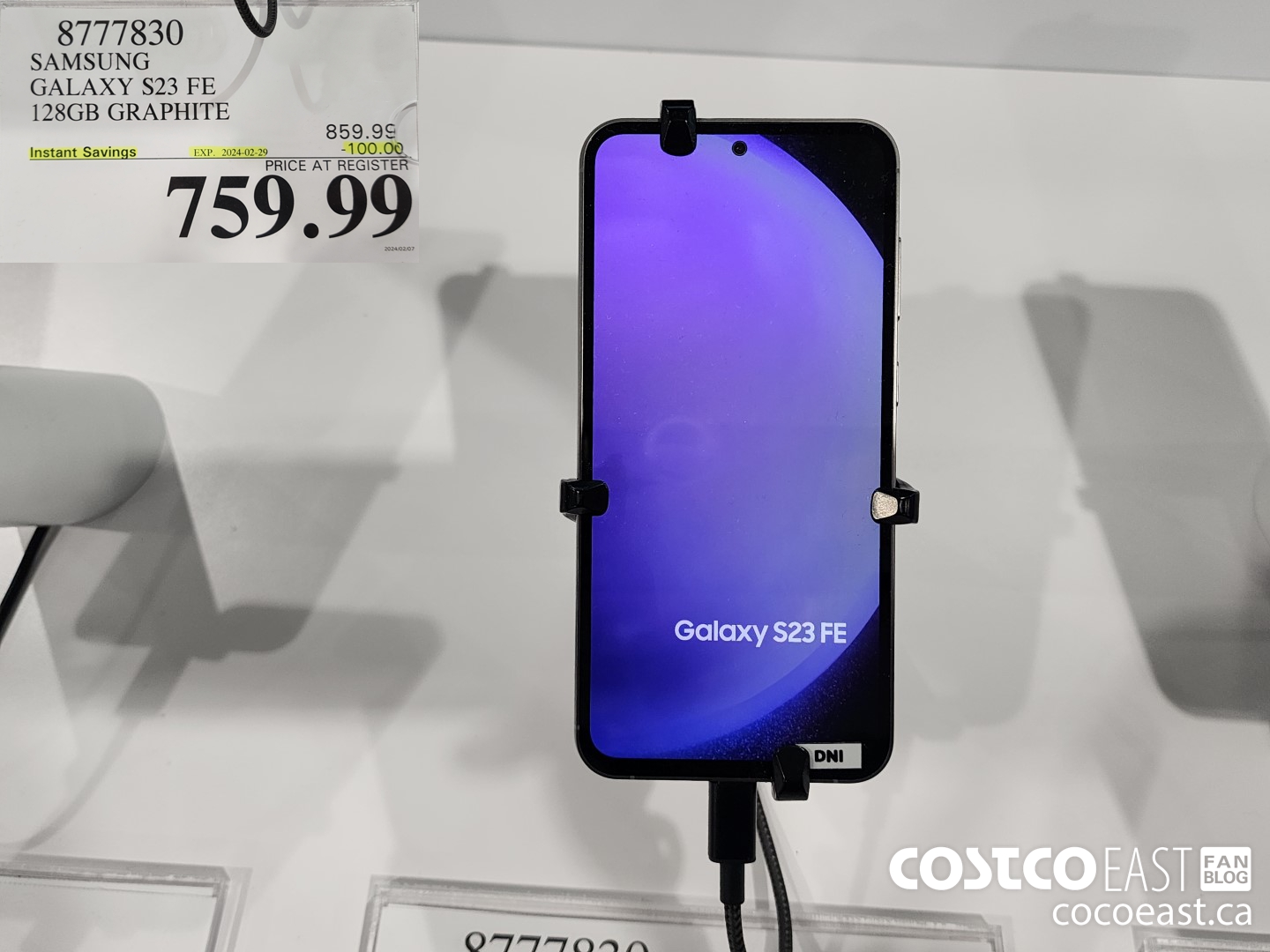 8777830 SAMSUNG GALAXY S23 FE 128GB GRAPHITE ($100.00 INSTANT SAVINGS EXPIRES ON 2024-02-29) $759.99