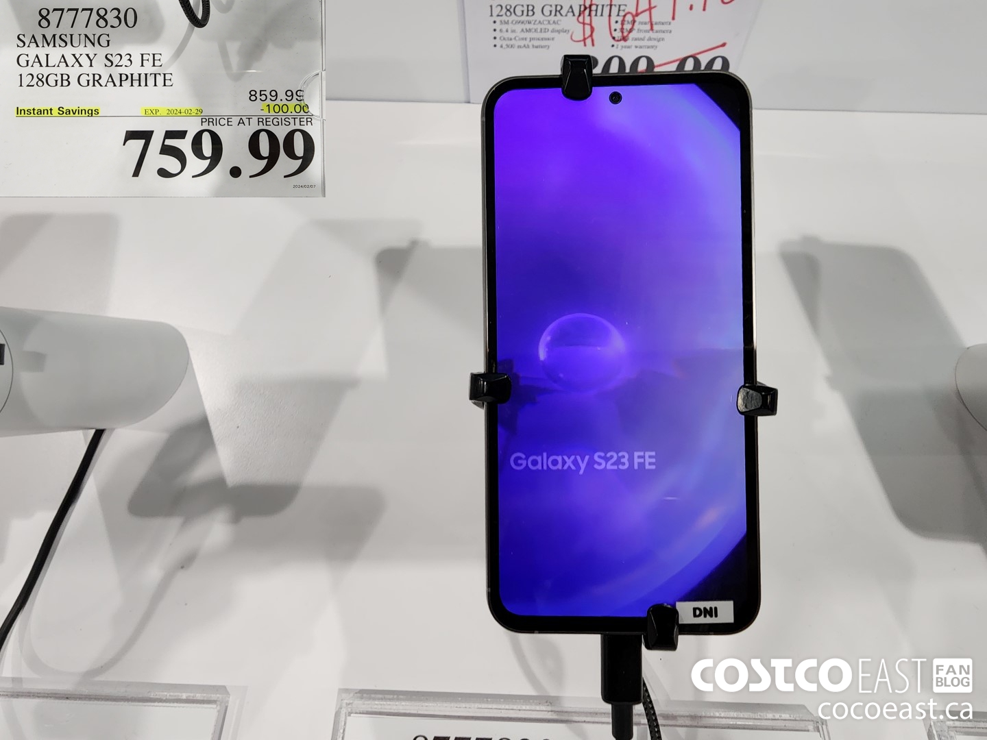 8777830 SAMSUNG GALAXY S23 FE 128GB GRAPHITE ($100.00 INSTANT SAVINGS EXPIRES ON 2024-02-29) $759.99