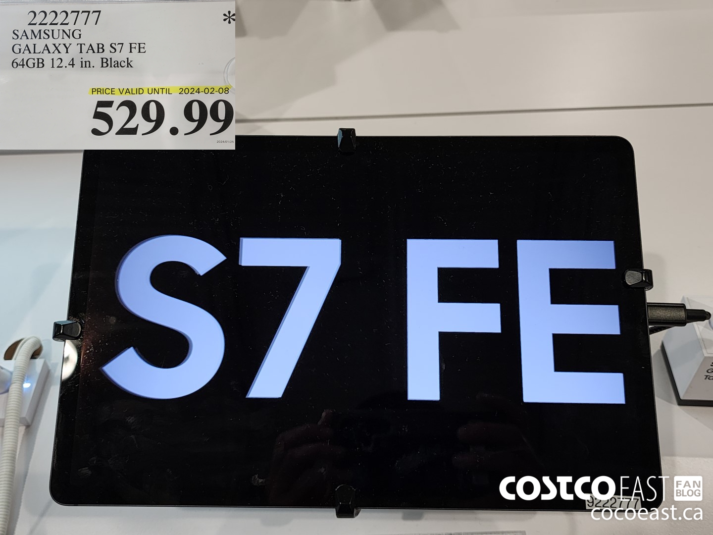 2222777 SAMSUNG GALAXY TAB S7 FE 64GB 12.4 IN. BLACK $529.99