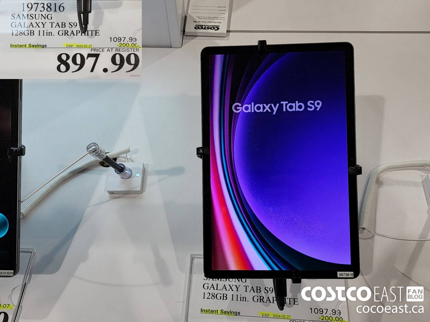 1973816 SAMSUNG GALAXY TAB S9 128GB 11 in. GRAPHITE ($200.00 INSTANT SAVINGS EXPIRES ON 2024-02-27) $897.99