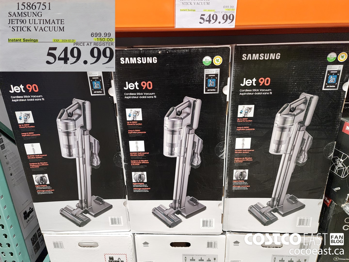 1586751 SAMSUNG JET90 ULTIMATE STICK VACUUM ($150.00 INSTANT SAVINGS EXPIRES ON 2024-02-25) $549.99