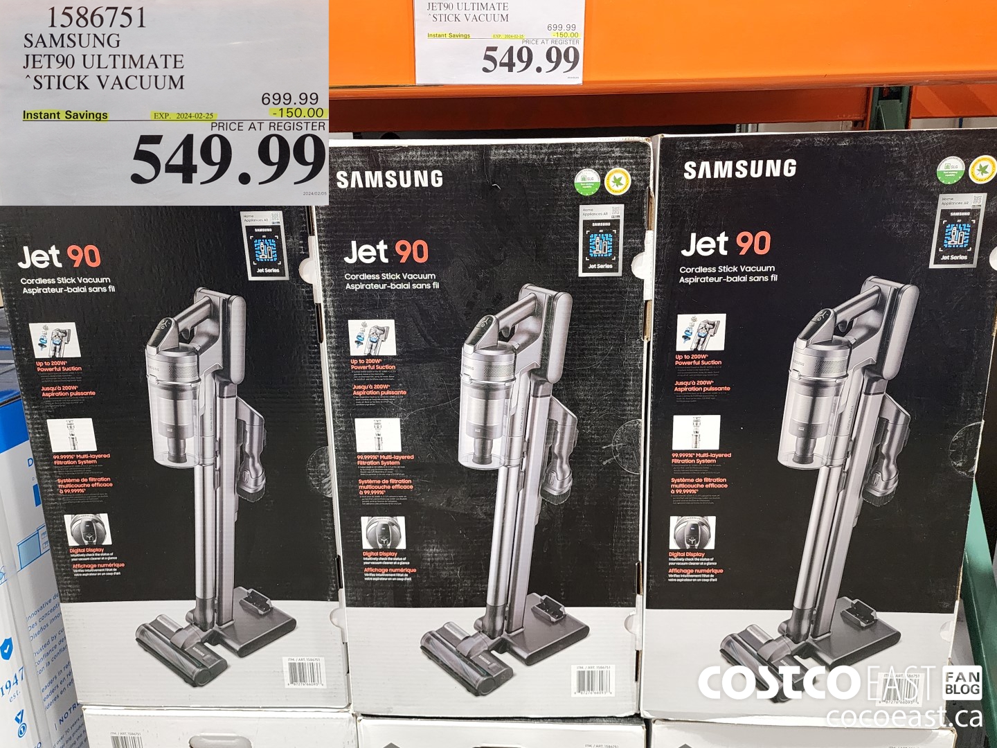 1586751 SAMSUNG JET90 ULTIMATE STICK VACUUM ($150.00 INSTANT SAVINGS EXPIRES ON 2024-02-25) $549.99