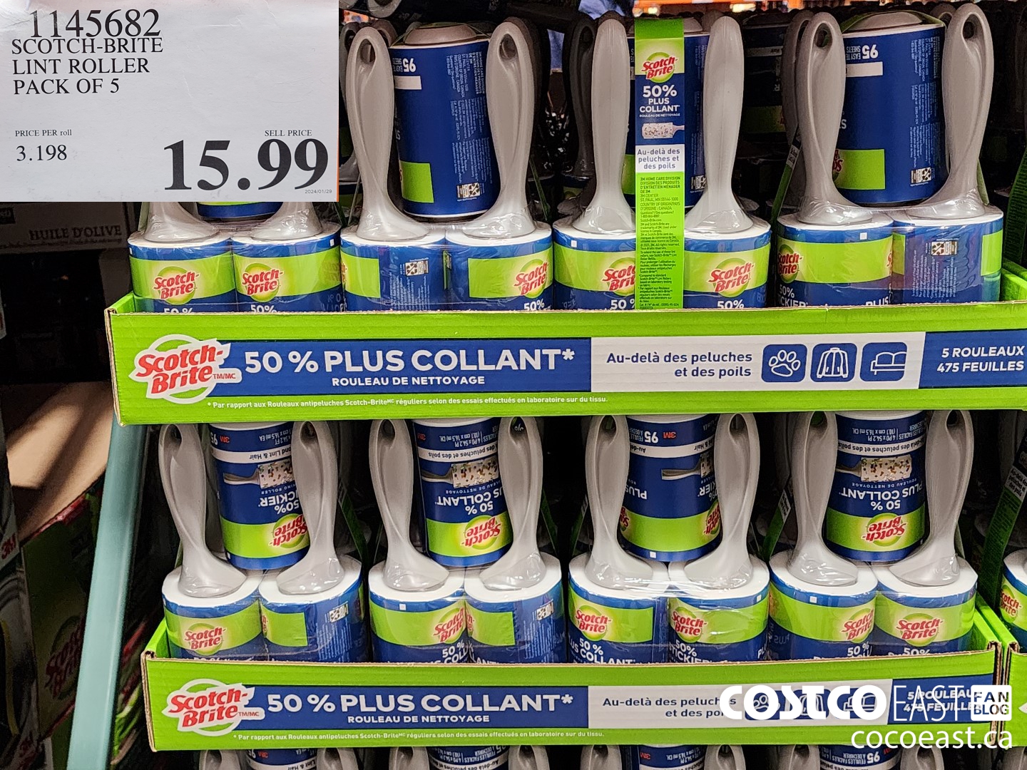 1145682 SCOTCH-BRITE LINT ROLLER PACK OF 5 $15.99