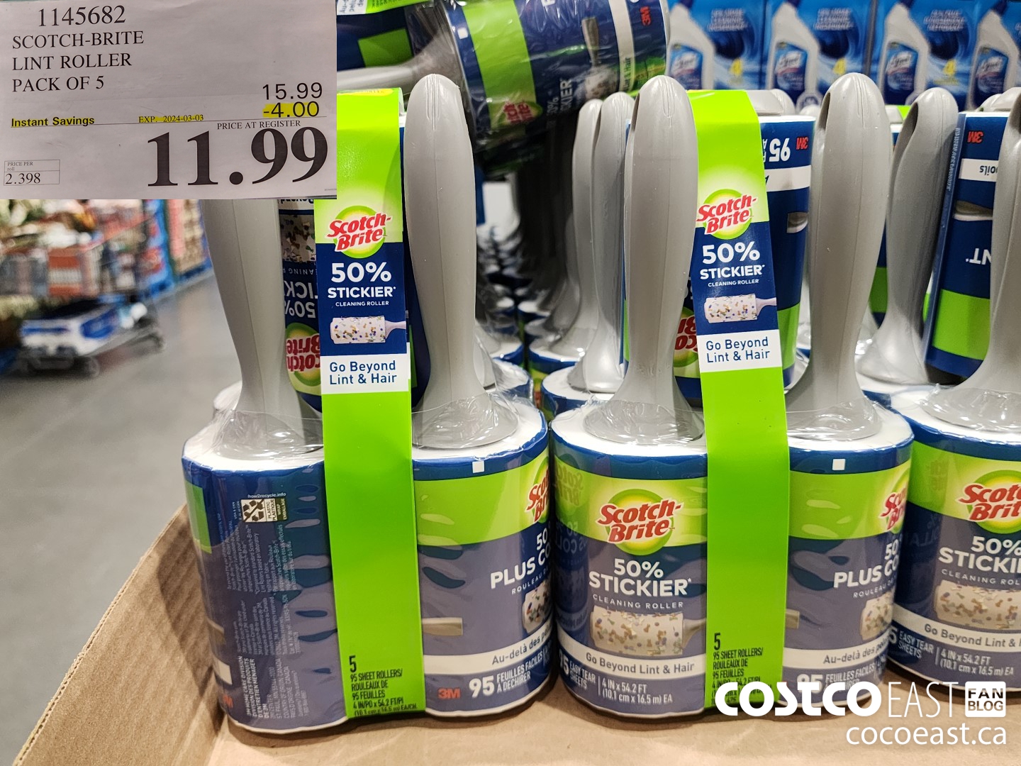 1145682 SCOTCH-BRITE LINT ROLLER PACK OF 5 ($4.00 INSTANT SAVINGS EXPIRES ON 2024-03-03) $11.99