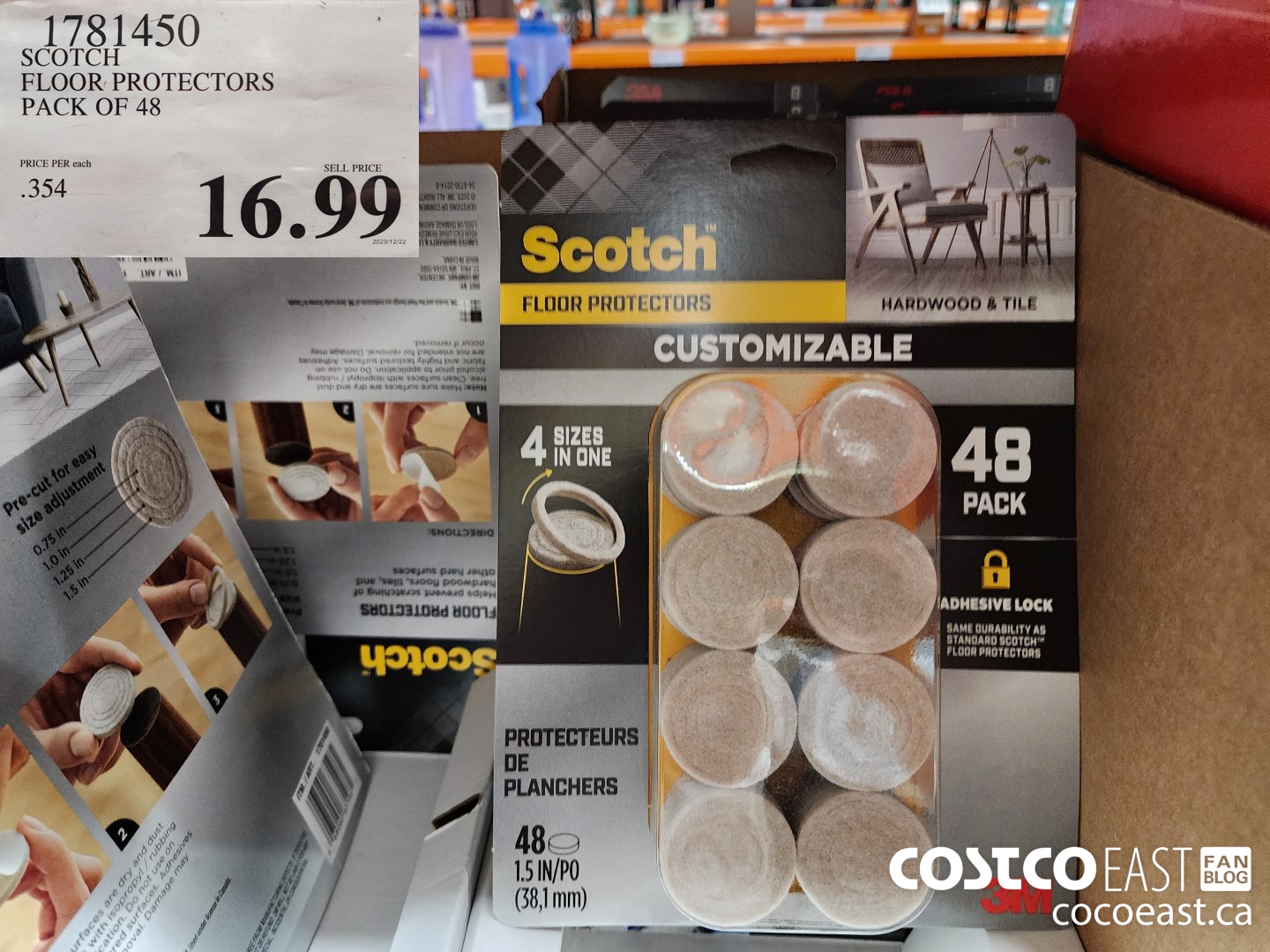 1781450 SCOTCH FLOOR PROTECTORS PACK OF 48 $16.99