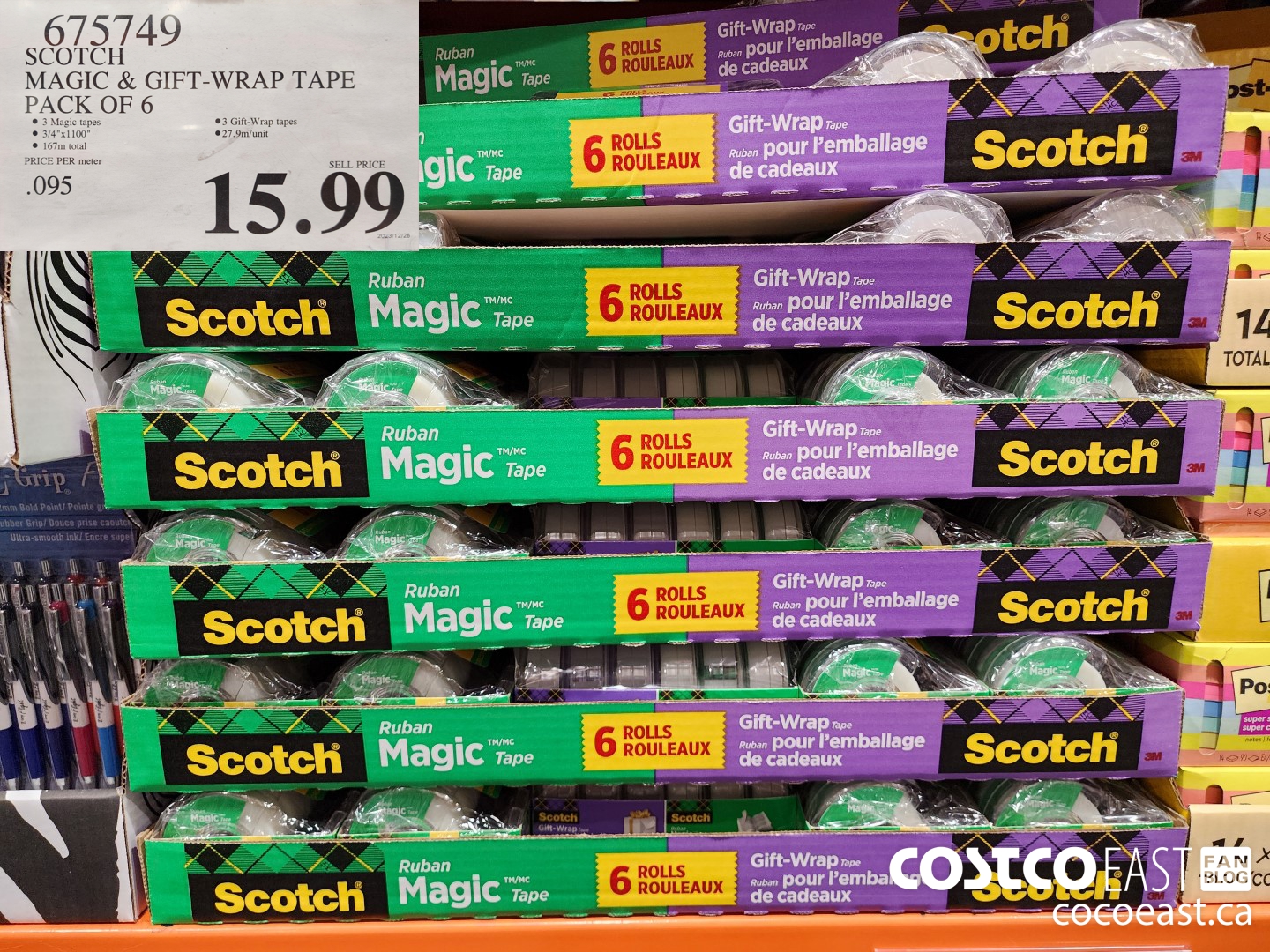 675749 SCOTCH MAGIC & GIFT-WRAP TAPE PACK OF 6 $15.99