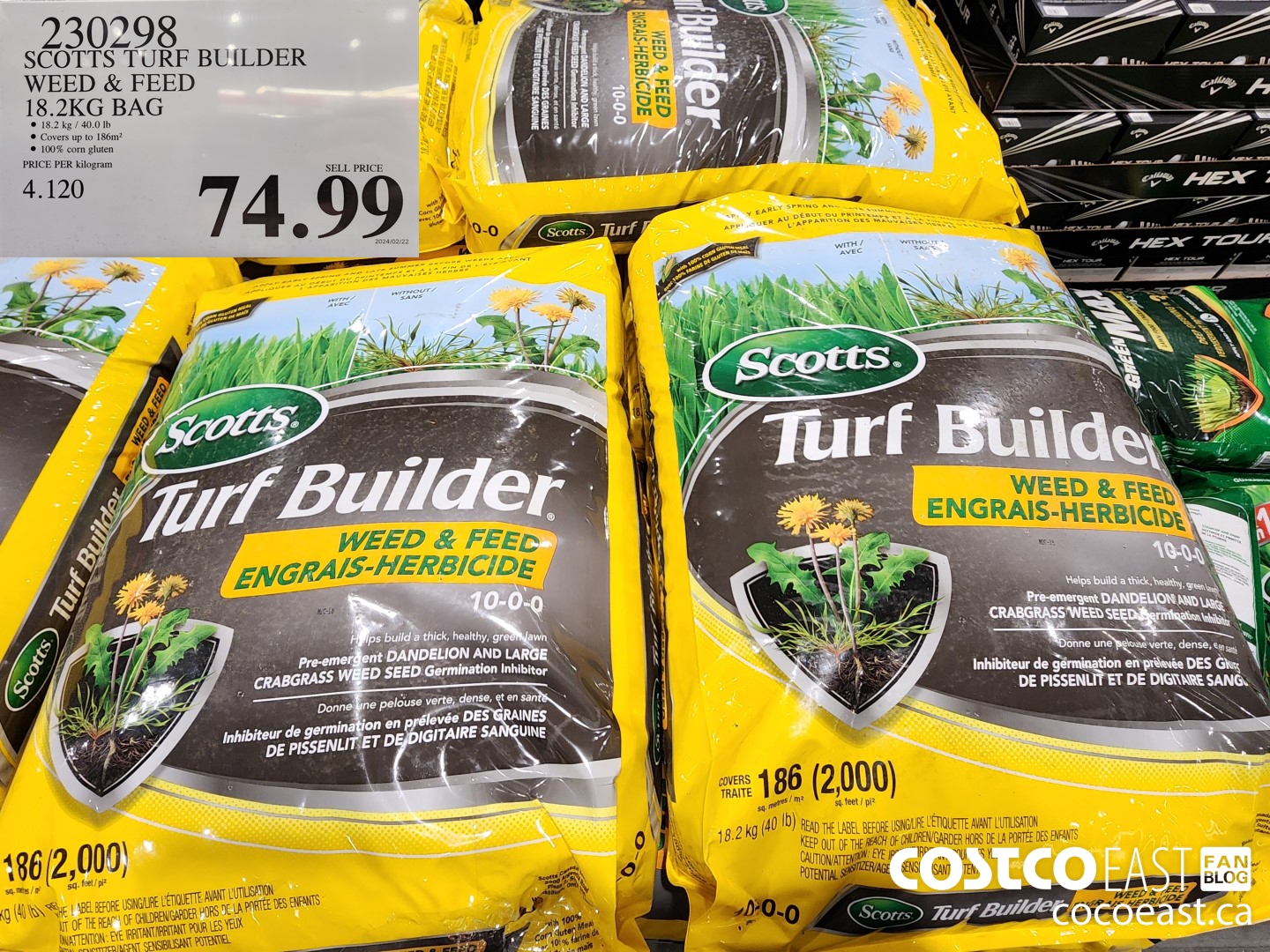 230298 SCOTTS TURF BUILDER WEED & FEED 18.2KG BAG $74.99