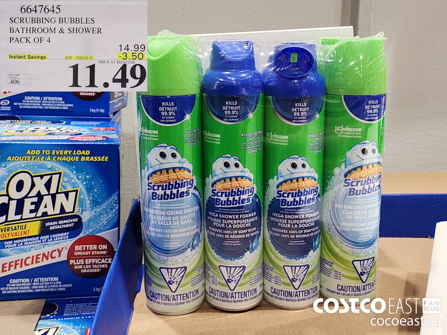 6647645 SCRUBBING BUBBLES BATHROOM & SHOWER PACK OF 4 ($3.50 INSTANT SAVINGS EXPIRES ON 2024-03-03) $11.49