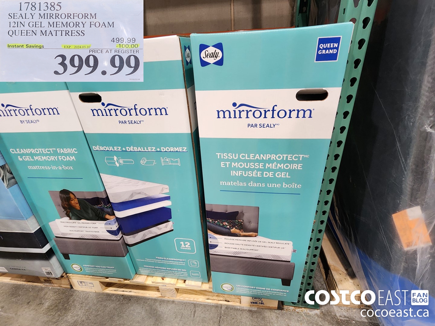 1781385 SEALY MIRRORFORM 12IN GEL MEMORY FOAM QUEEN MATTRESS ($100.00 INSTANT SAVINGS EXPIRES ON 2024-03-10) $399.99