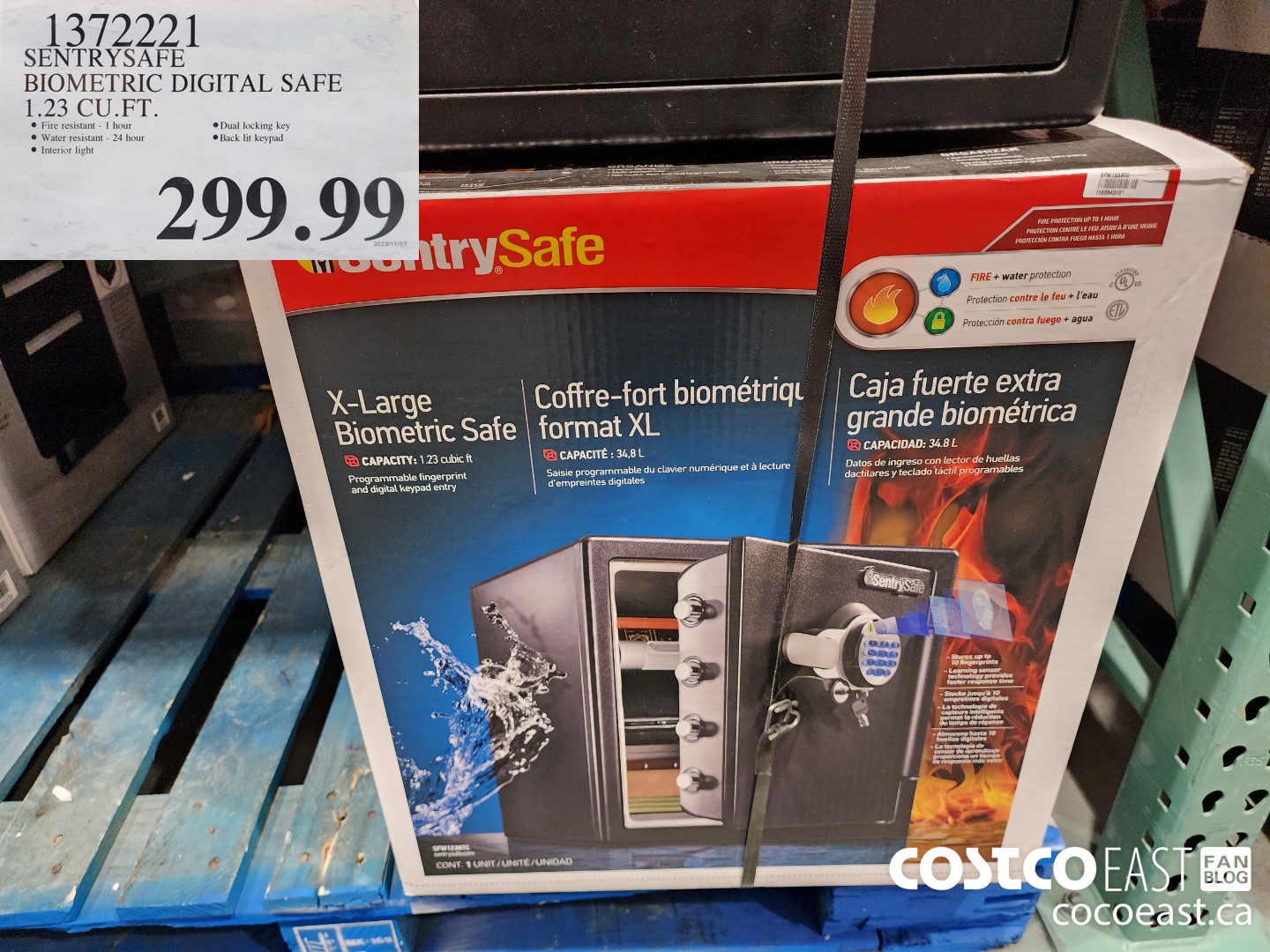 1372221 SENTRYSAFE BIOMETRIC DIGITAL SAFE 1.23 CU.FT. $299.99