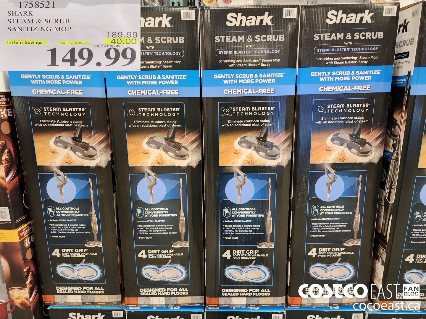 1758521 SHARK STEAM & SCRUB SANITIZING MOP ($40.00 INSTANT SAVINGS EXPIRES ON 2024-02-25) $149.99