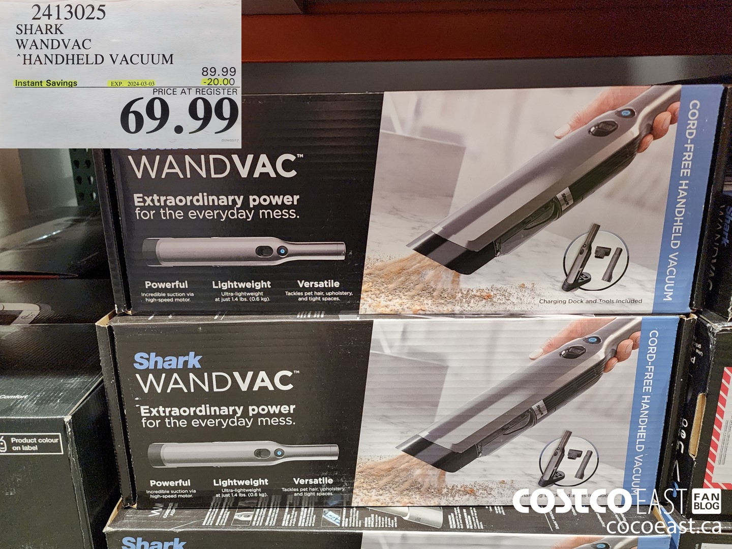 2413025 SHARK WANDVAC HANDHELD VACUUM ($20.00 INSTANT SAVINGS EXPIRES ON 2024-03-03) $69.99