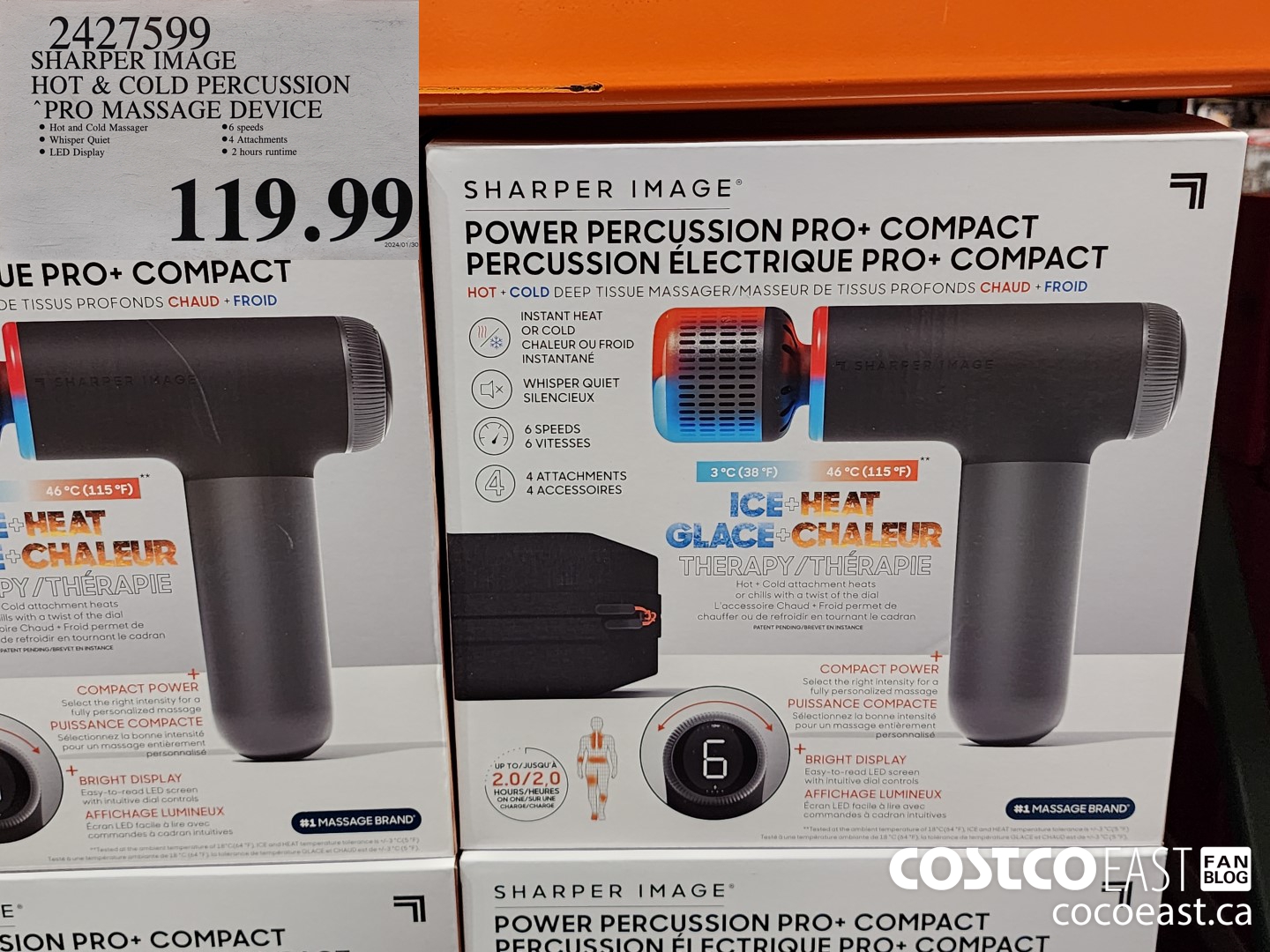 2427599 SHARPER IMAGE HOT & COLD PERCUSSION “PRO MASSAGE, DEVICE $119.99