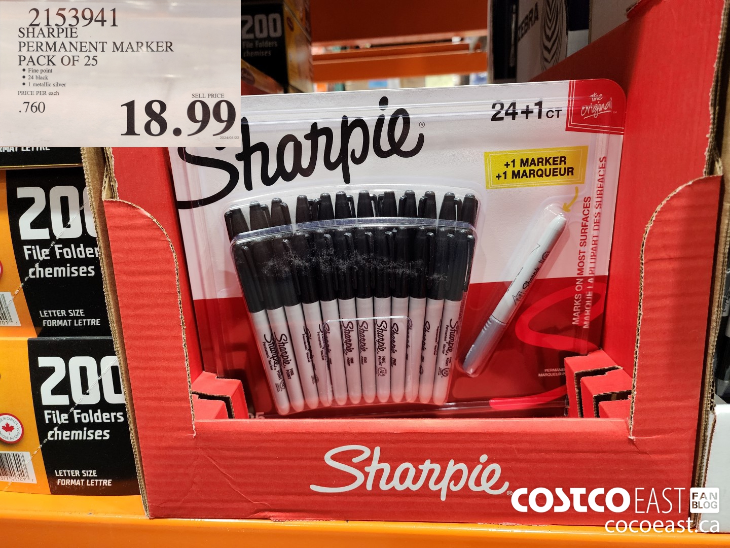 2153941 SHARPIE PERMINENT MARKER PACK OF 25 $18.99