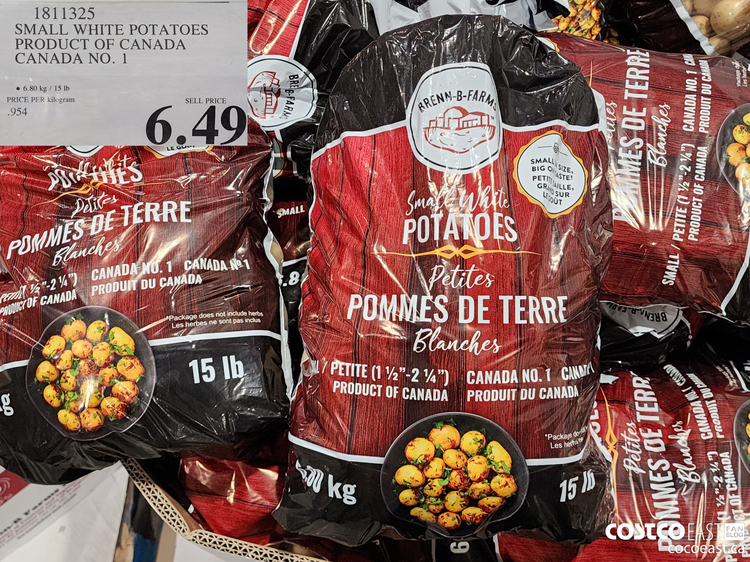 1811325 SMALL WHITE POTATOES PRODUCT OF CANADA CANADA NO. 1 $6.49