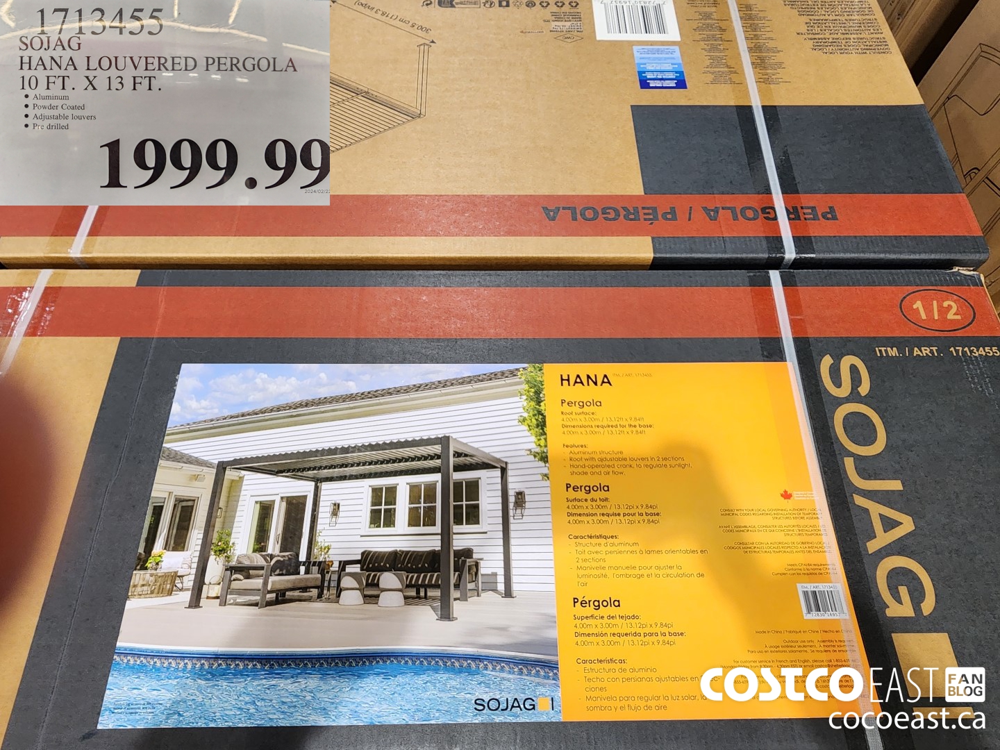 1713455 SOJAG HANA LOUVERED PERGOLA 10 FT. X 13 FT. $1999.99