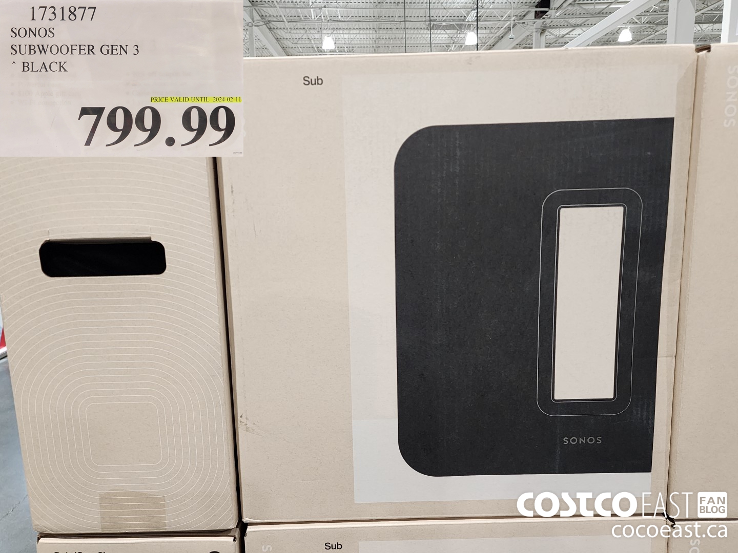 1731877 SONOS SUBWOOFER GEN 3 BLACK $799.99