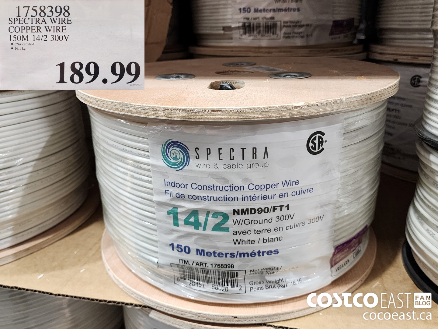 1758398 SPECTRA WIRE COPPER WIRE 150M 14/2 300V $189.99