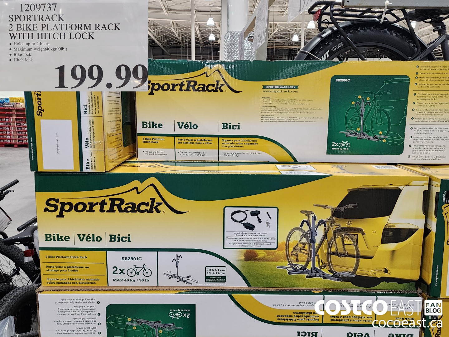 1209737 SPORTRACK 2 BIKE PLATFORM RACK WITH HITCH LOCK $199.99