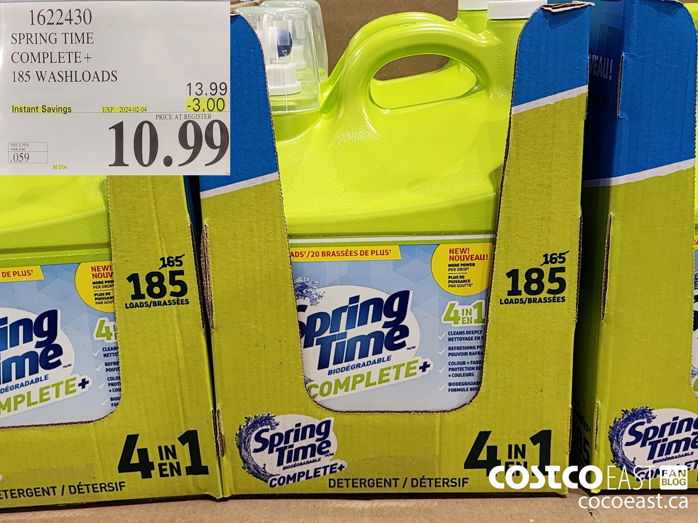 1622430 SPRING TIME COMPLETE+ 185 washloads ($3.00 INSTANT SAVINGS EXPIRES ON 2024-02-04) $10.99