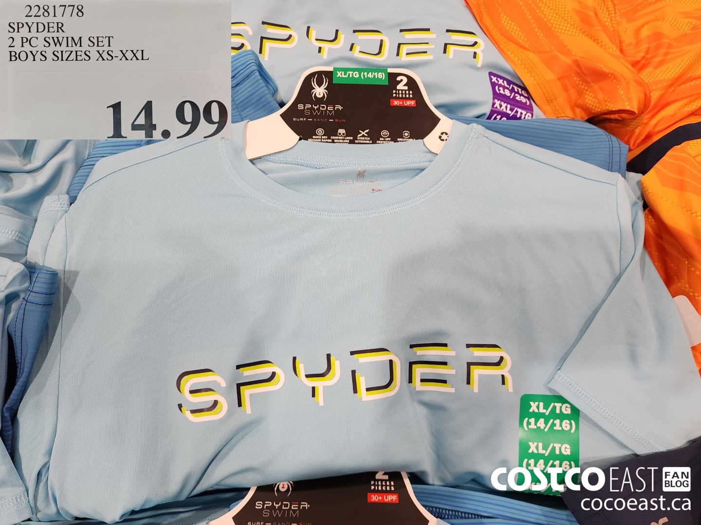 2281778 SPYDER 2 PC SWIM SET BOYS SIZES XS-XXL $14.99