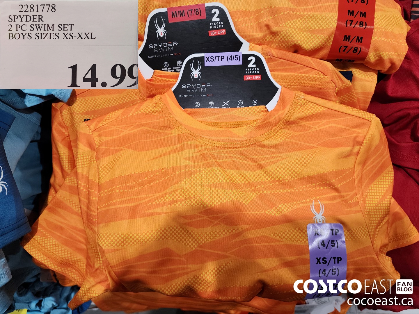 2281778 SPYDER 2 PC SWIM SET BOYS SIZES XS-XXL $14.99