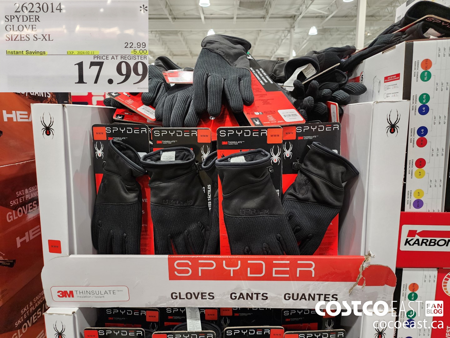 2623014 SPYDER GLOVE SIZE S-XL ($5.00 INSTANT SAVINGS EXPIRES ON 2024-02-11) $17.99