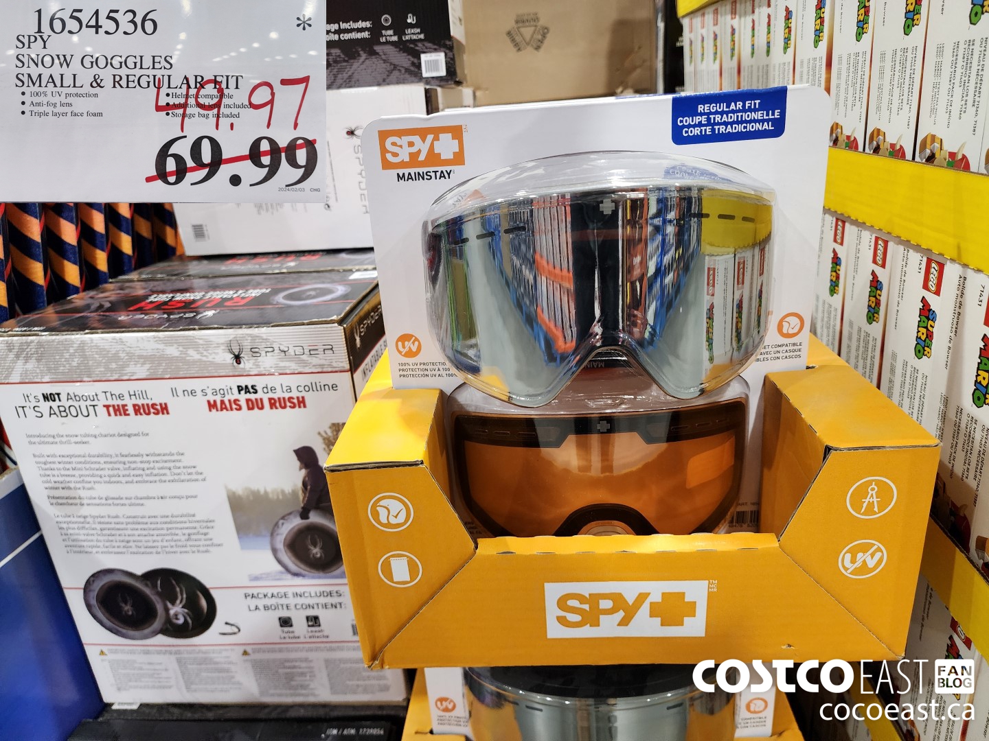 1654536 SPY SNOW GOGGLES SMALL & REGULAR FIT $49.97