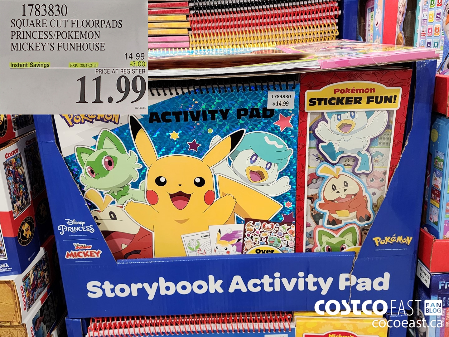 1783830 SQUARE CUT FLOORPADS PRINCESS/POKEMON MICKEY'S FUNHOUSE ($3.00 INSTANT SAVINGS EXPIRES ON 2024-02-11) $11.99