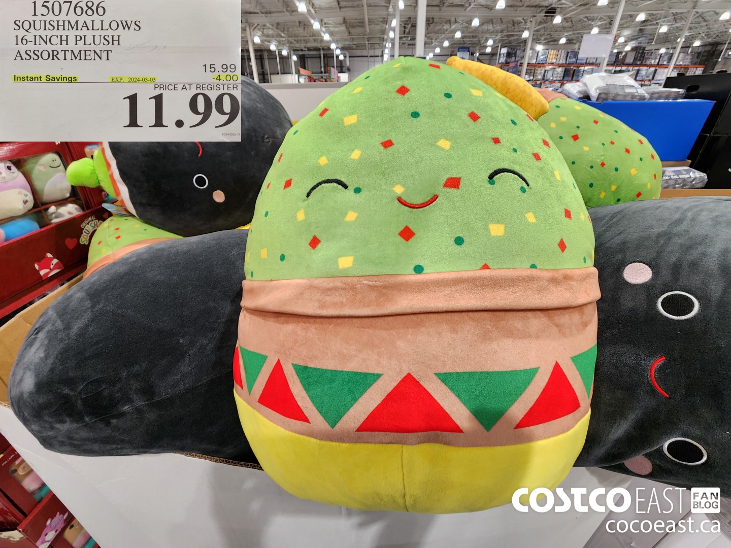 1507686 SQUISHMALLOWS 16-INCH PLUSH ASSORTMENT ($4.00 INSTANT SAVINGS EXPIRES ON 2024-03-03) $11.99