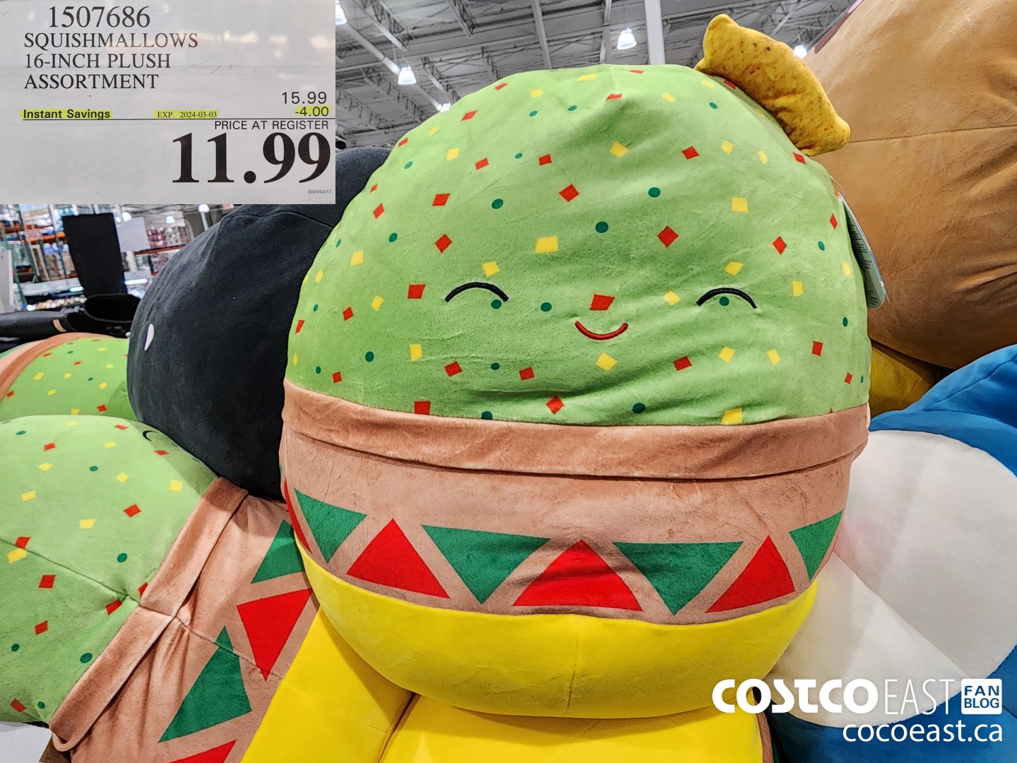 1507686 SQUISHMALLOWS 16-INCH PLUSH ASSORTMENT ($4.00 INSTANT SAVINGS EXPIRES ON 2024-03-03) $11.99