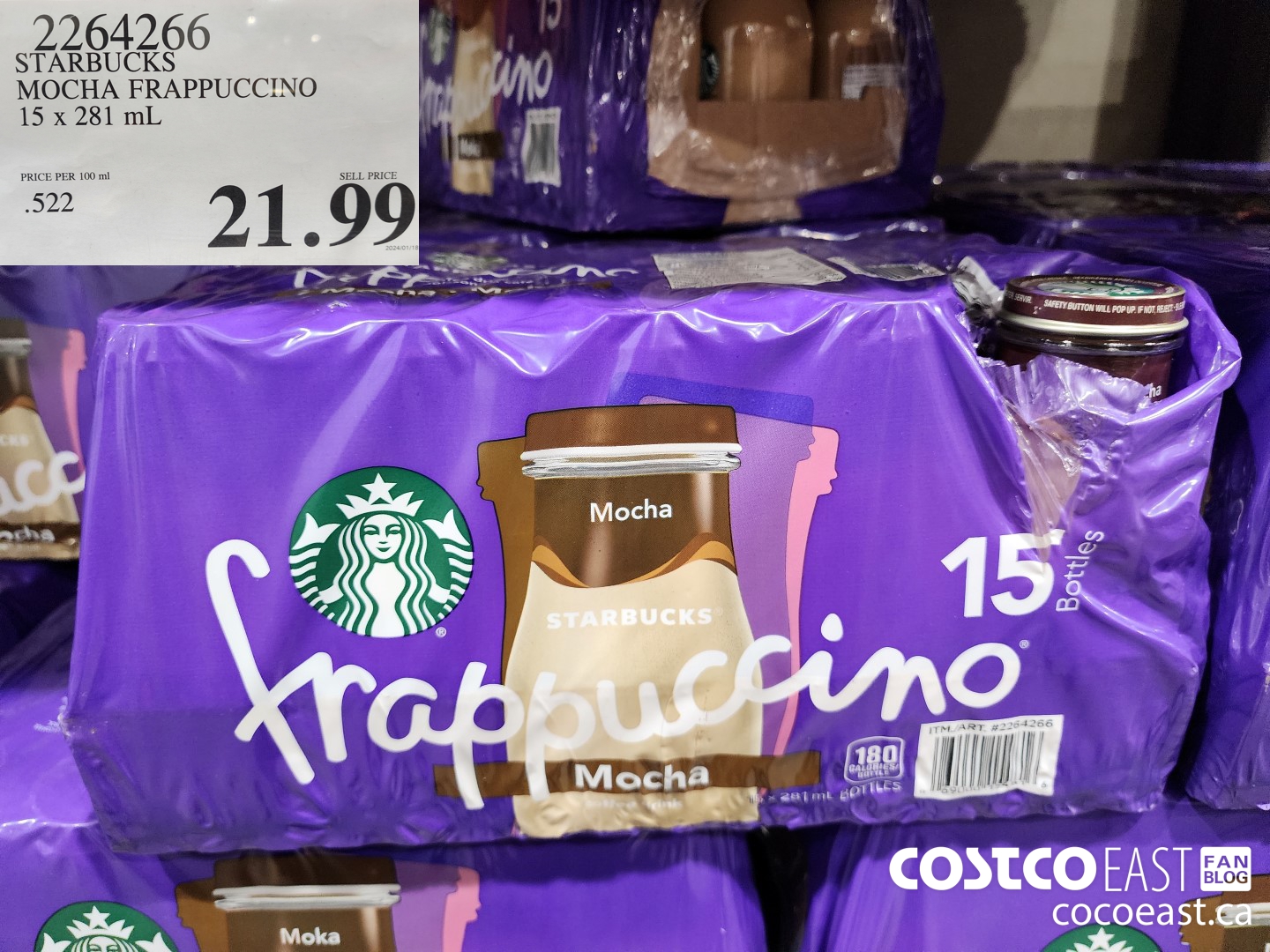 2264266 STARBUCKS MOCHA FRAPPUCCINO 15 x 281 ML $21.99