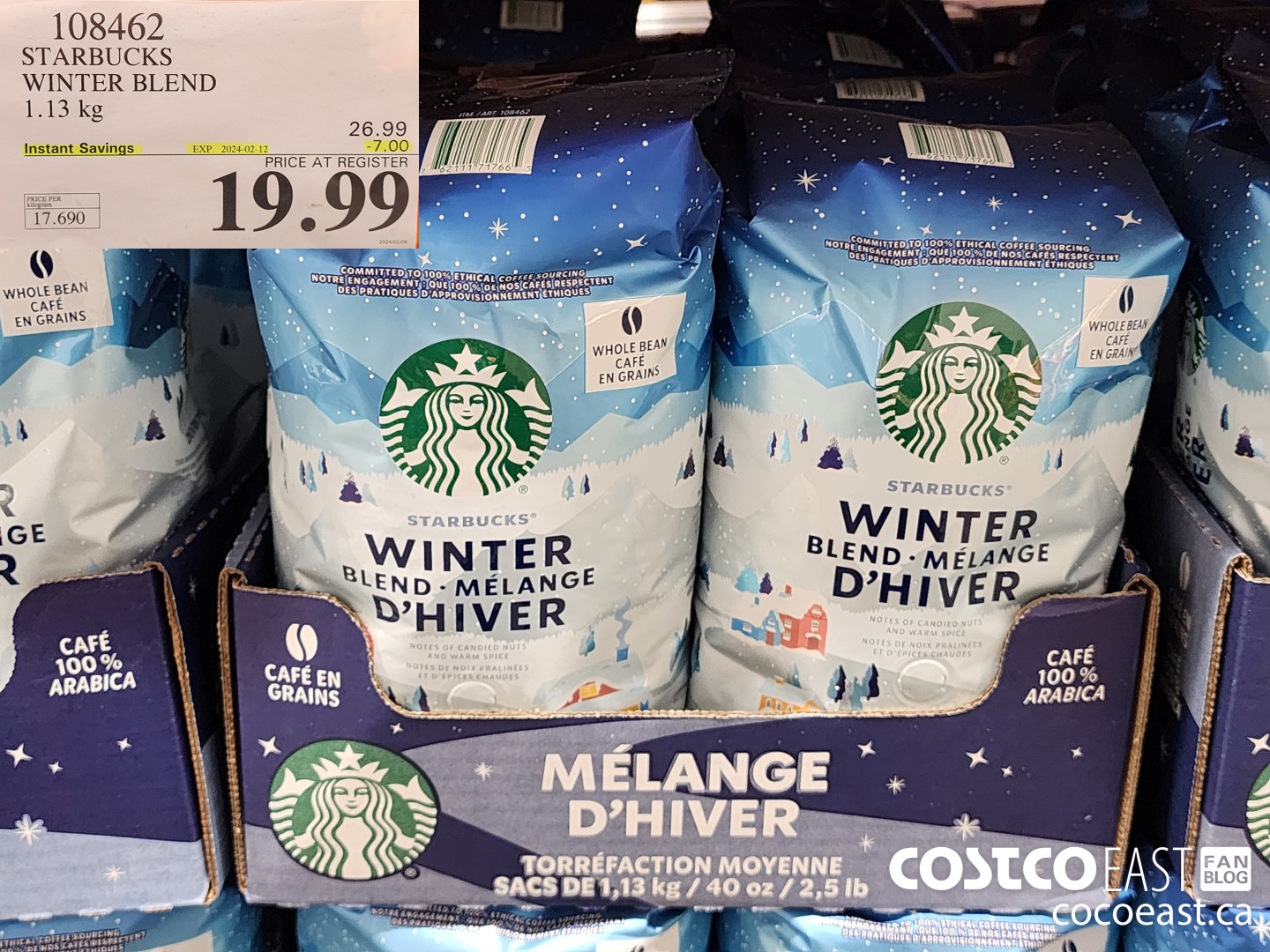108462 STARBUCKS WINTER BLEND 1.13 KG ($7.00 INSTANT SAVINGS EXPIRES ON 2024-02-12) $19.99