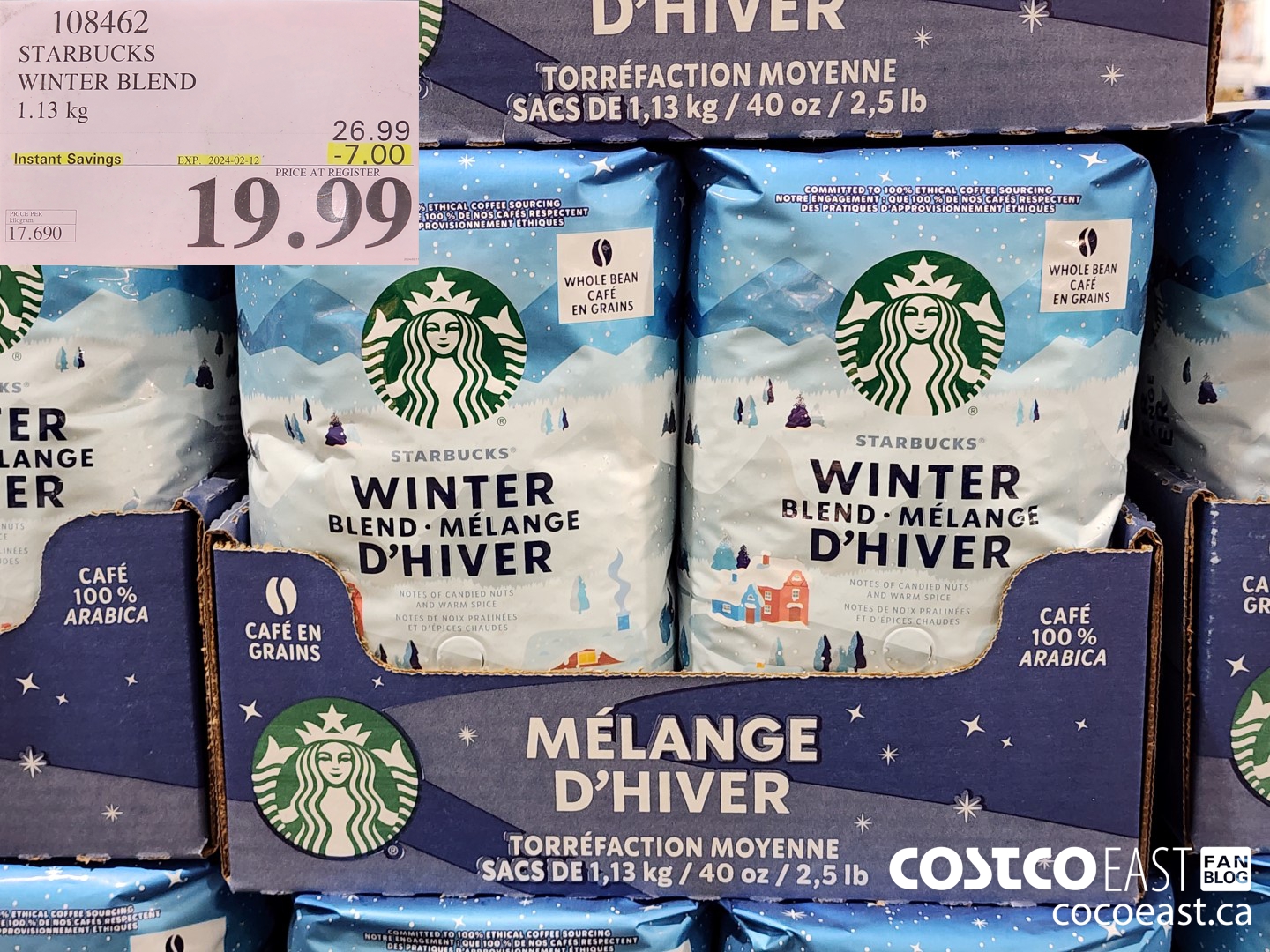 108462 STARBUCKS WINTER BLEND 1.13 KG ($7.00 INSTANT SAVINGS EXPIRES ON 2024-02-12) $19.99