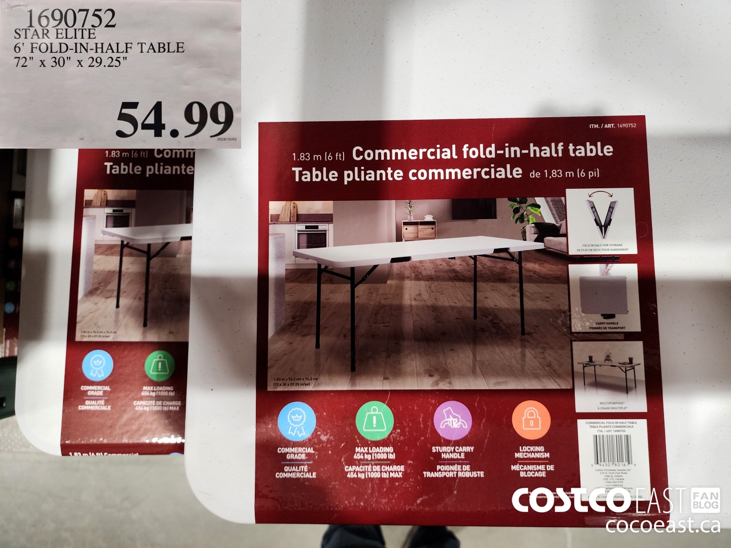 1690752 STAR ELITE 6' FOLD-IN-HALF TABLE 72