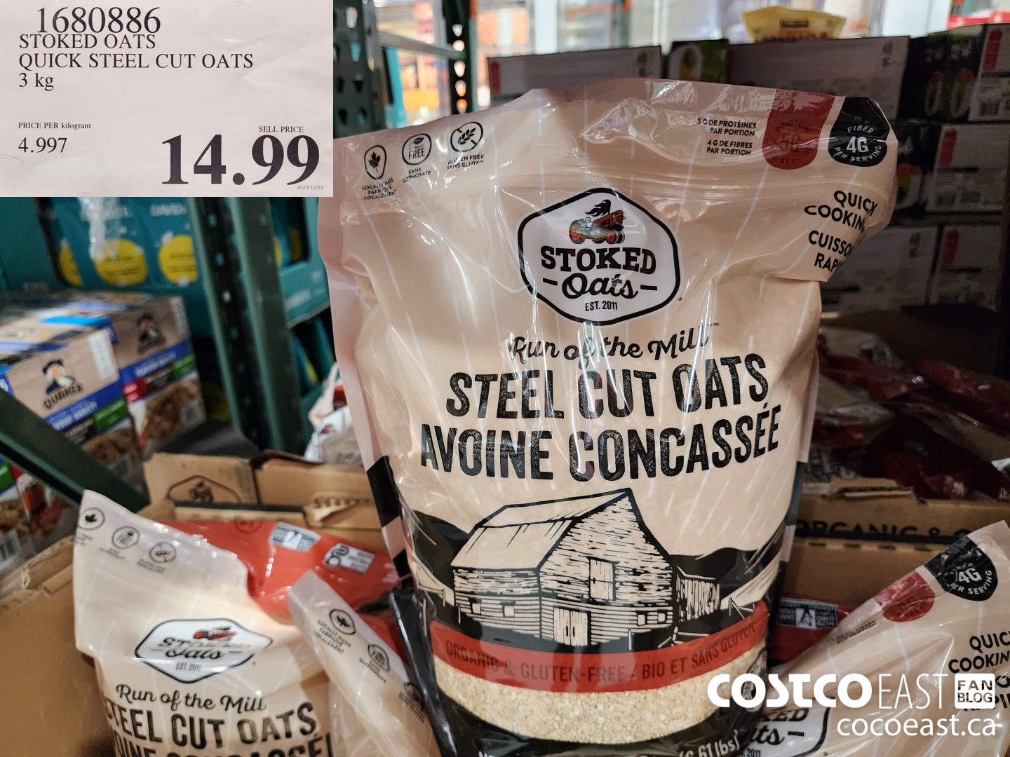 1680886 STOKED OATS QUICK STEEL CUT OATS 3 Kg $14.99