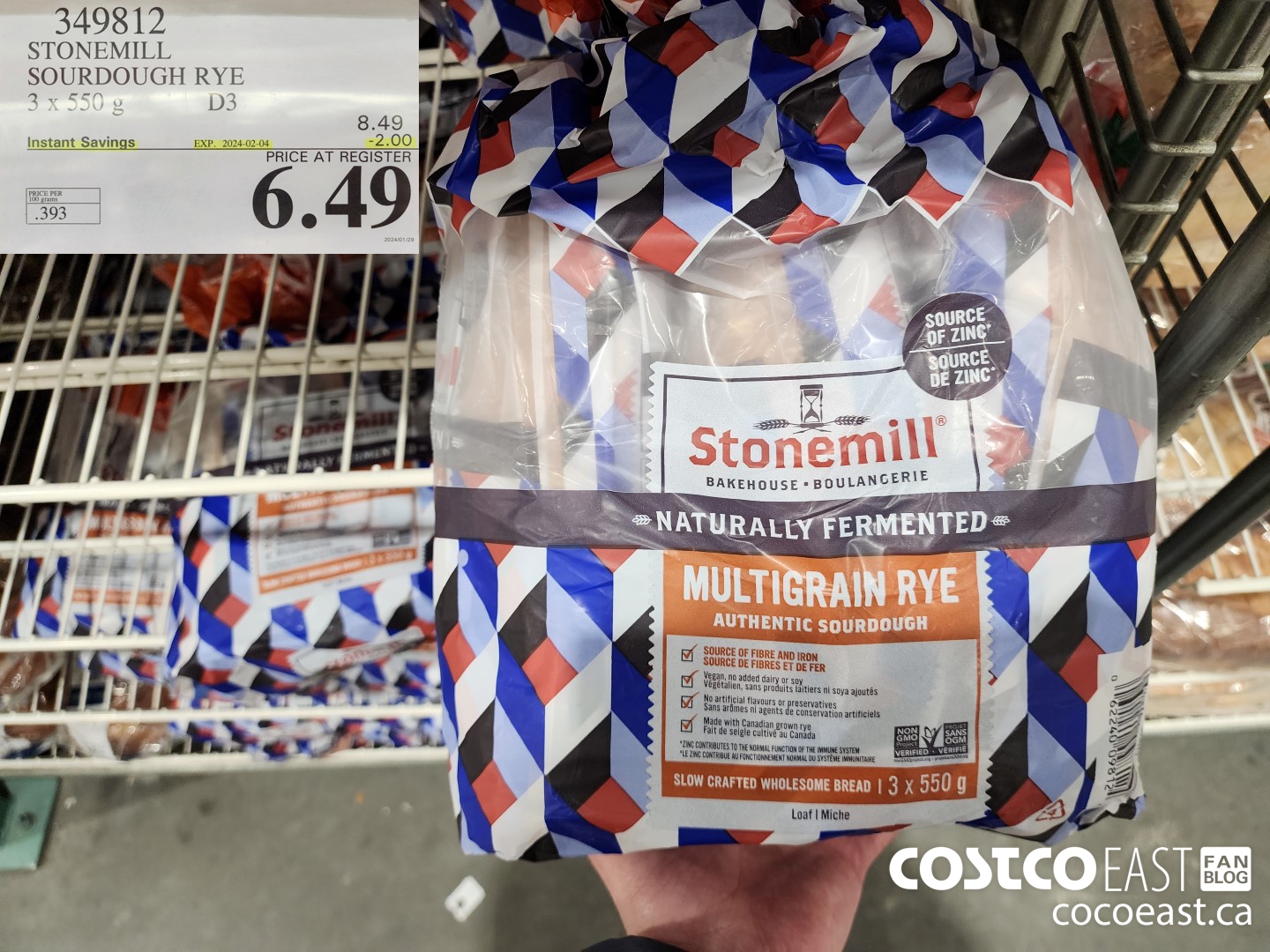 349812 STONEMILL SOURDOUGH RYE 3 X 550 G ($2.00 INSTANT SAVINGS EXPIRES ON 2024-02-04) $6.49