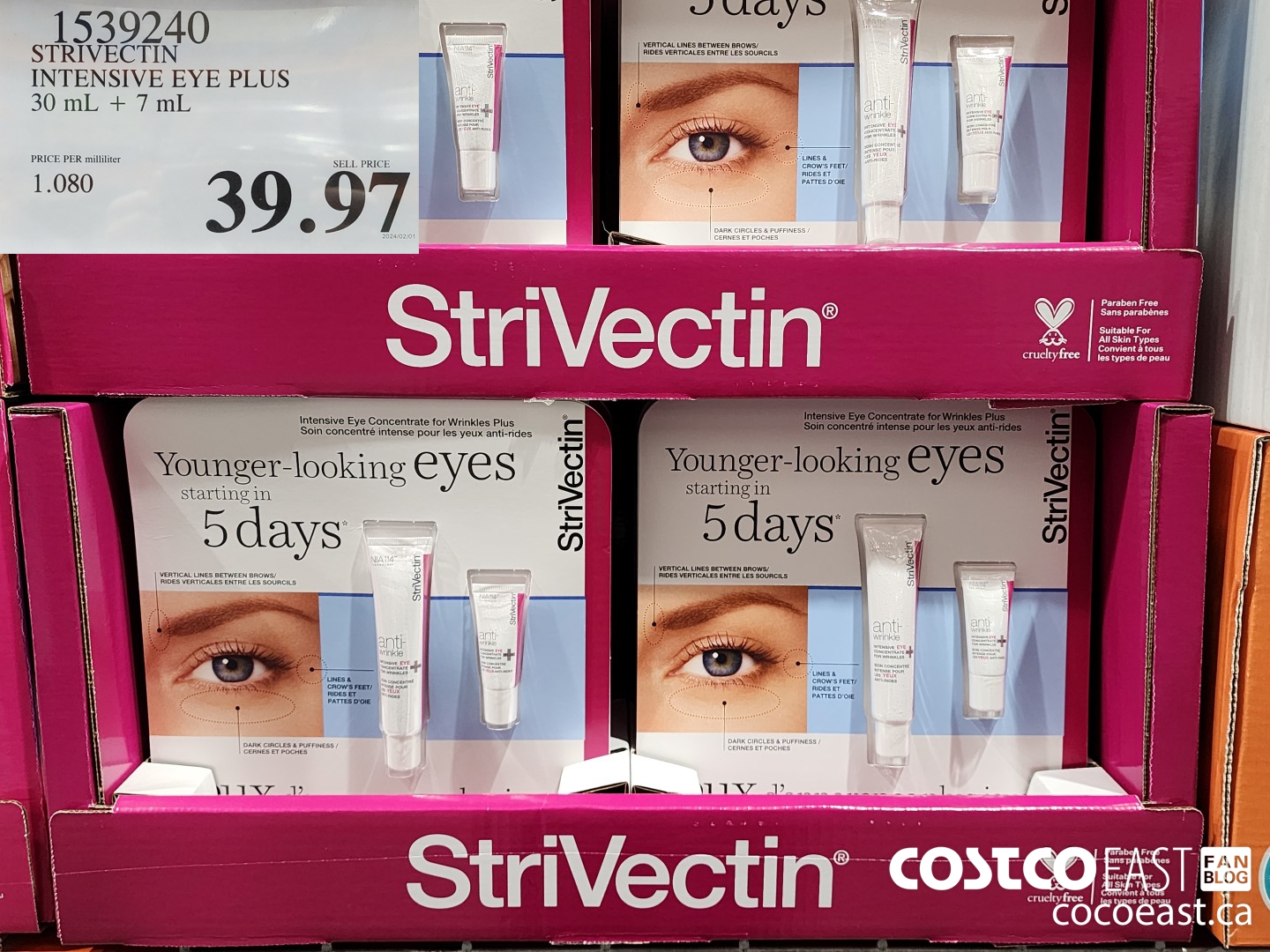 1539240 STRIVECTIN INTENSIVE EYE PLUS 30 mL + 7 mL $39.97
