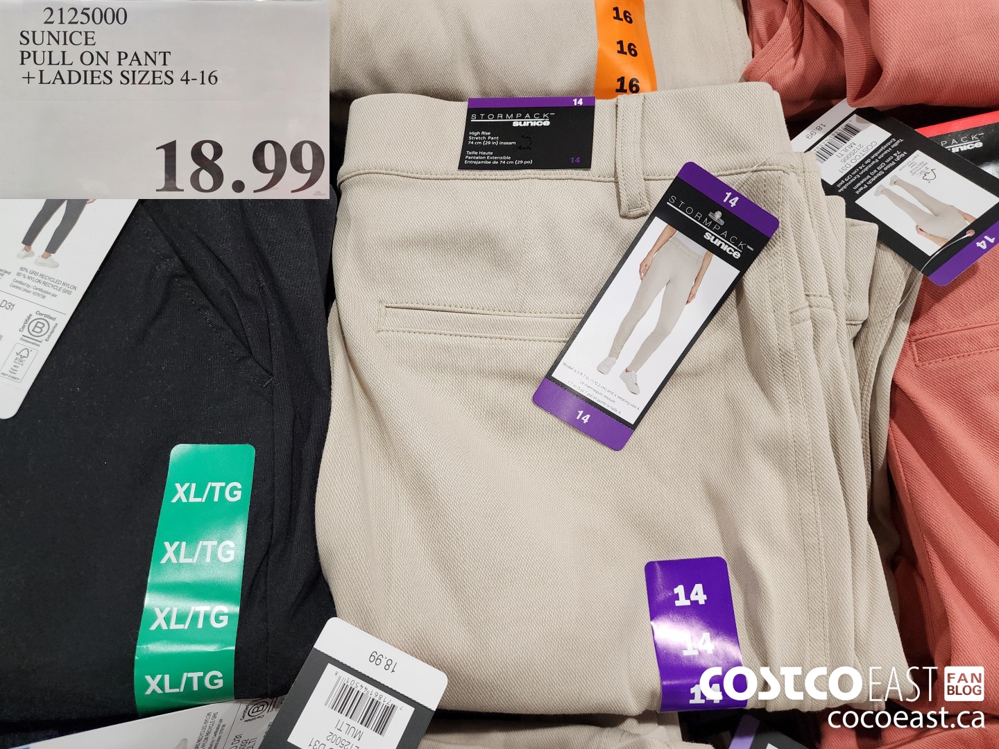 2125000 SUNICE PULL ON PANT + LADIES SIZES 4-16 $18.99