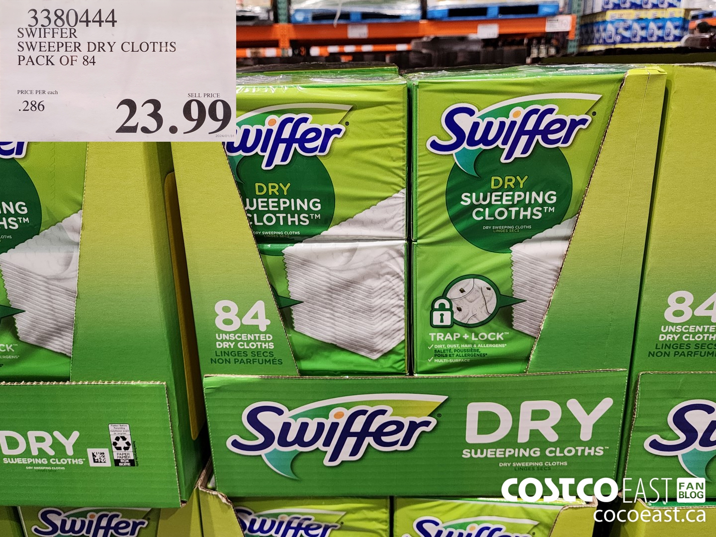 3380444 SWIFFER SWEEPER DRY CLOTHS PACK OF 84 $23.99